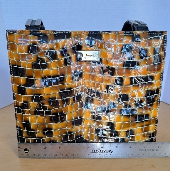 St-James Italy leopard color snake print  handbag shoulder bag purse - Picture 14 of 16